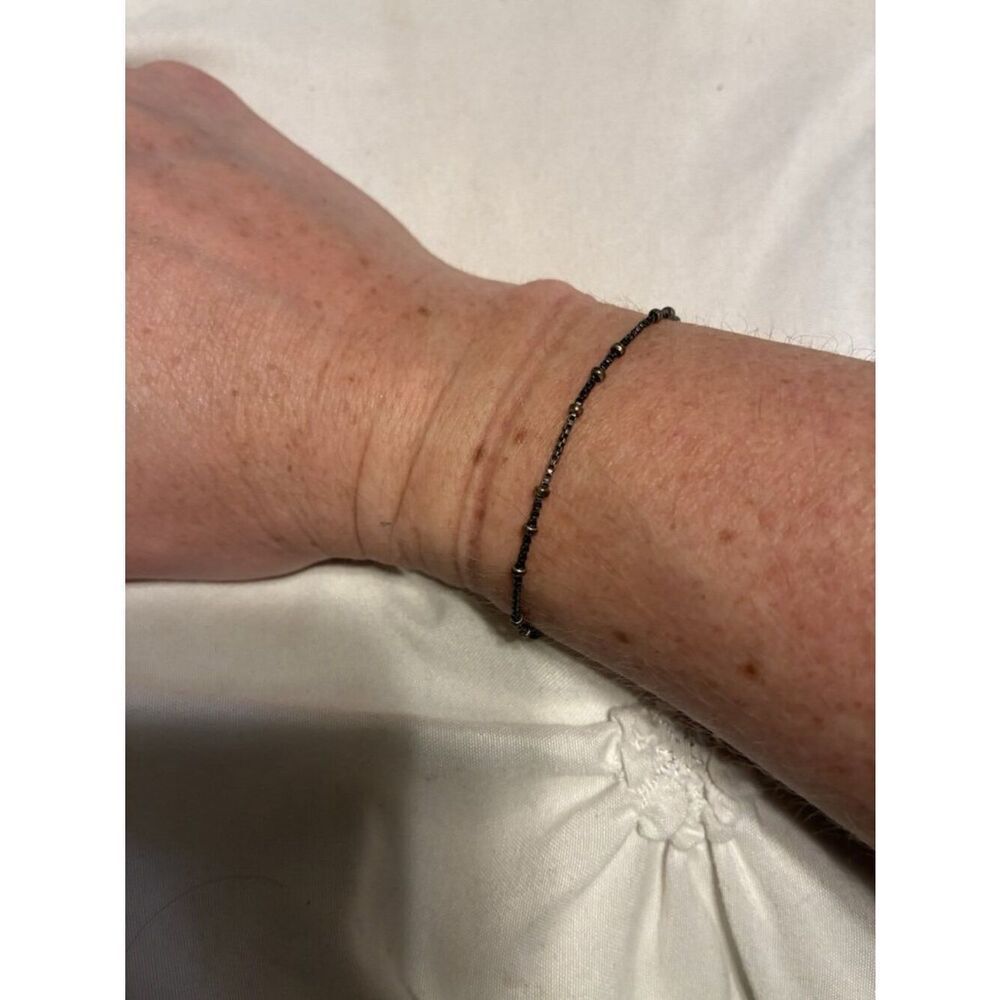 Thin Small Bronze Chain Bracelet 6.5 Inch